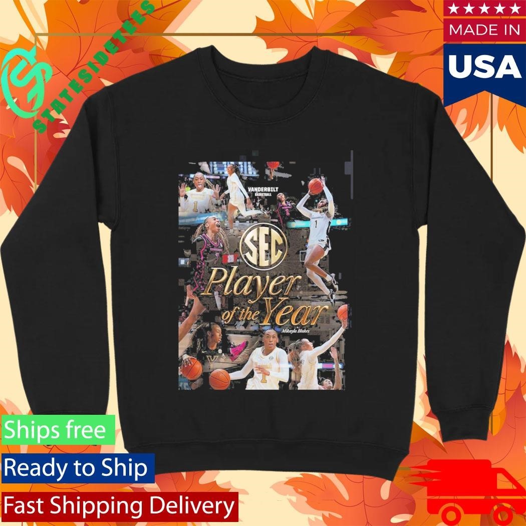 Mikayla Blakes Vanderbilt Commodores Women’s Basketball 2026 SEC Player Of The Year T-Shirt