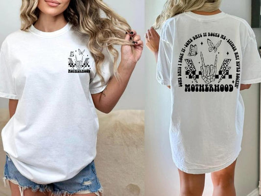 Motherhood Rock Skeleton Tee Shirt, Some Days I Rock It Sweatshirt, New Mama Shirt, Cool Mom Skeleton T-Shirt, Mom Life Shirt, Gift For Mother's Day