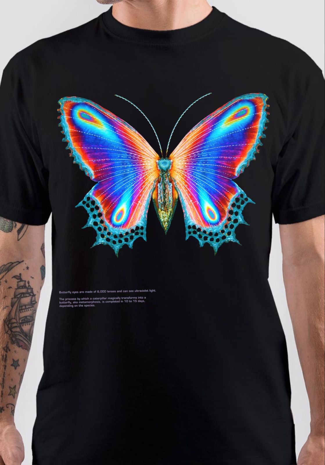 Multicolor Butterfly T-Shirt Hoodie, Sweatshirt | VibeTeeNation.com
