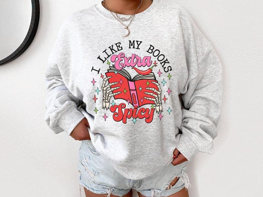 My Book Extra Spicy Gildan Sweatshirt in Ash Color