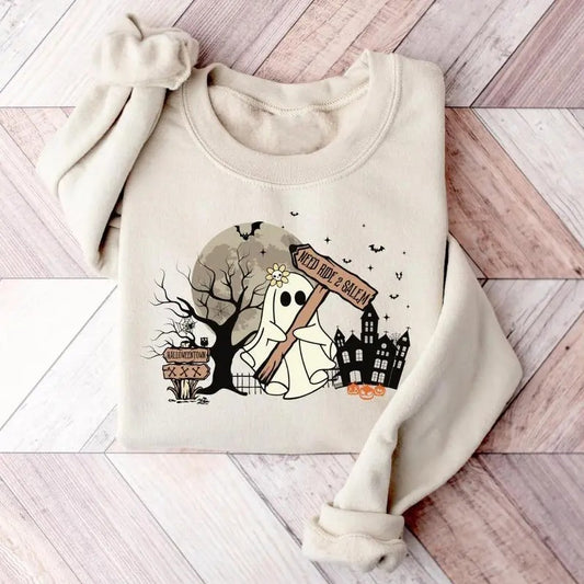 Need Ride To Salemm Sweatshirt - Shirt - Hoodie, Halloween Sweatshirt, Stay Spooky Sweater, Funny Halloween Ghost Sweatshirt, Sarcastic Halloween Shirt, Spooky Season Shirt, Halloween Gift Shirt, Halloween University Shirt, Full Color, Tee Print
