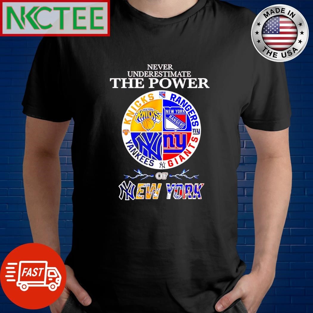 Never Underestimate The Power circle Of New York logo shirt