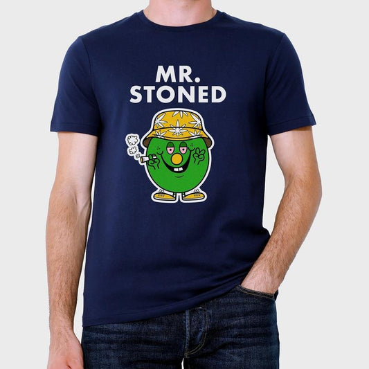 Novelty Mr Stoned T-shirt Tee Funny Gift Men Unisex Women's Gifts Secret Santa Present Miss Unique Birthday Christmas S M L Xl Sizing