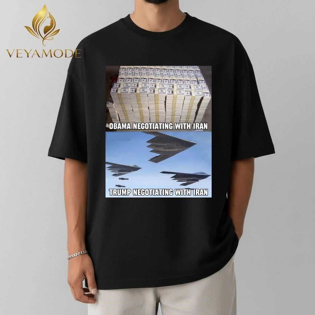 Obama Negotiating with Iran Money Trump Negotiating with Iran Money bombs tee