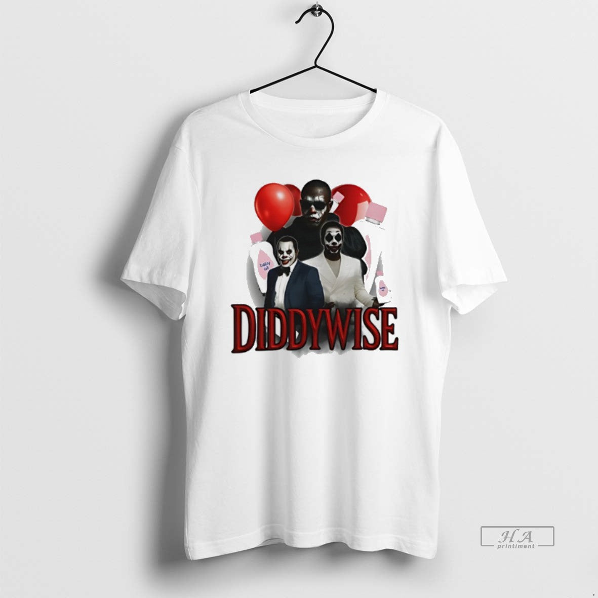 Official Diddywise Diddy Baby Oil Horror Clown Mask T-Shirts, Hoodie, Sweatshirt | VibeTeeNation.com