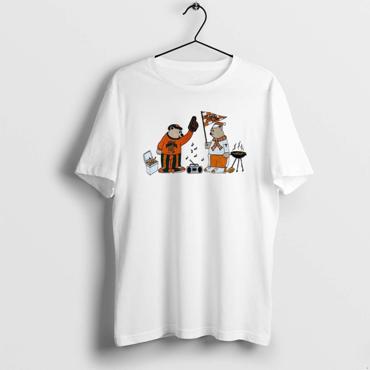 Official Miami Hurricanes Vs Tennessee Volunteers Tailgating Fan Bears T-Shirts, Hoodie, Sweatshirt | VibeTeeNation.com