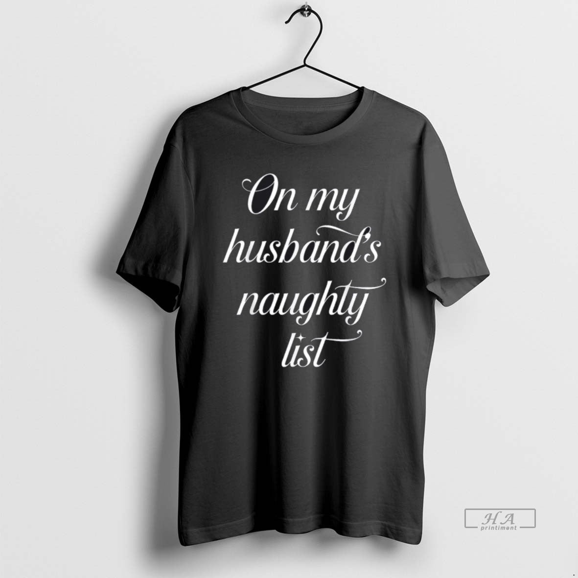 Official On My Husbands Naughty List Husband Wife Couple Xmas T-Shirts, Hoodie, Sweatshirt | VibeTeeNation.com