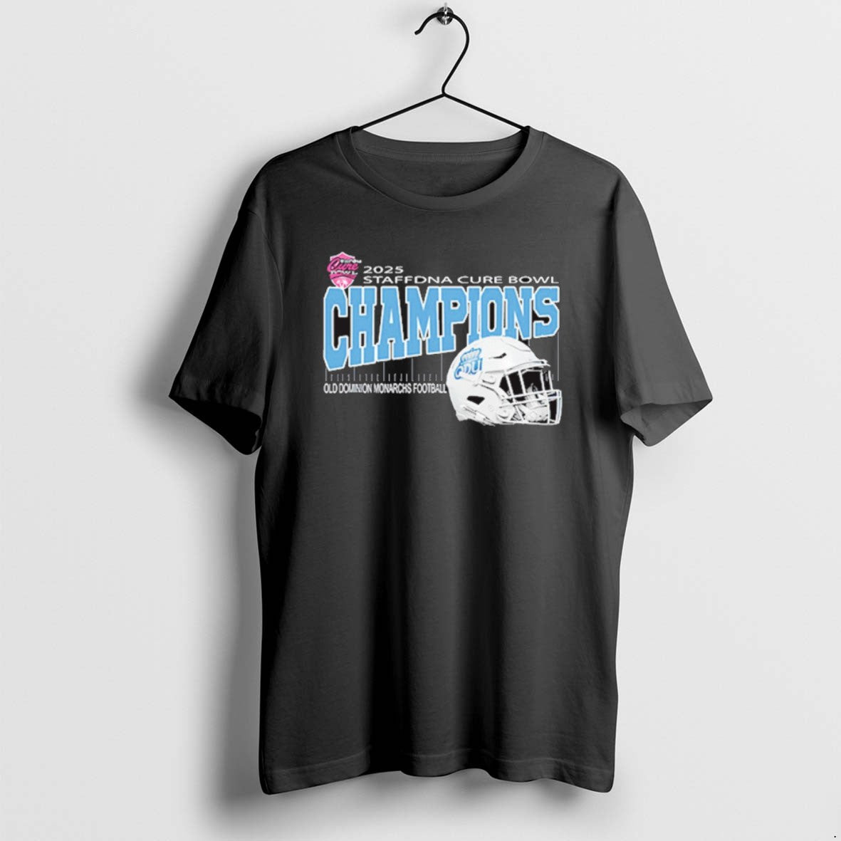 Official Staffdna Cure Bowl 2025 Champions Old Dominion Monarchs Football Helmet At Camping World Stadium T-Shirts,...