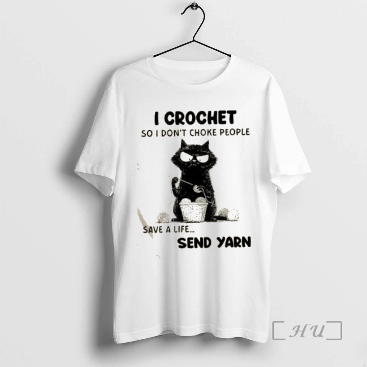 Officials Black Cat I Crochet So I Dont Choke People Save A Life Send Yarn T-Shirts, Hoodie, Sweatshirt | VibeTeeNation.com