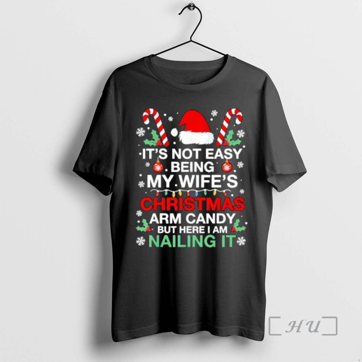 Officials Christmas Its Not Easy Being My Wifes Arm Candy Xmas Premium T Shirts Sweater Hoodie, Sweatshirt
