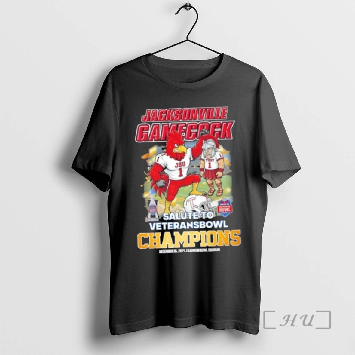 Officials Mascots Jacksonville State Gamecocks Salute To Veteransbowl Champions Cramton Bowl Stadium Premium T Shirts...