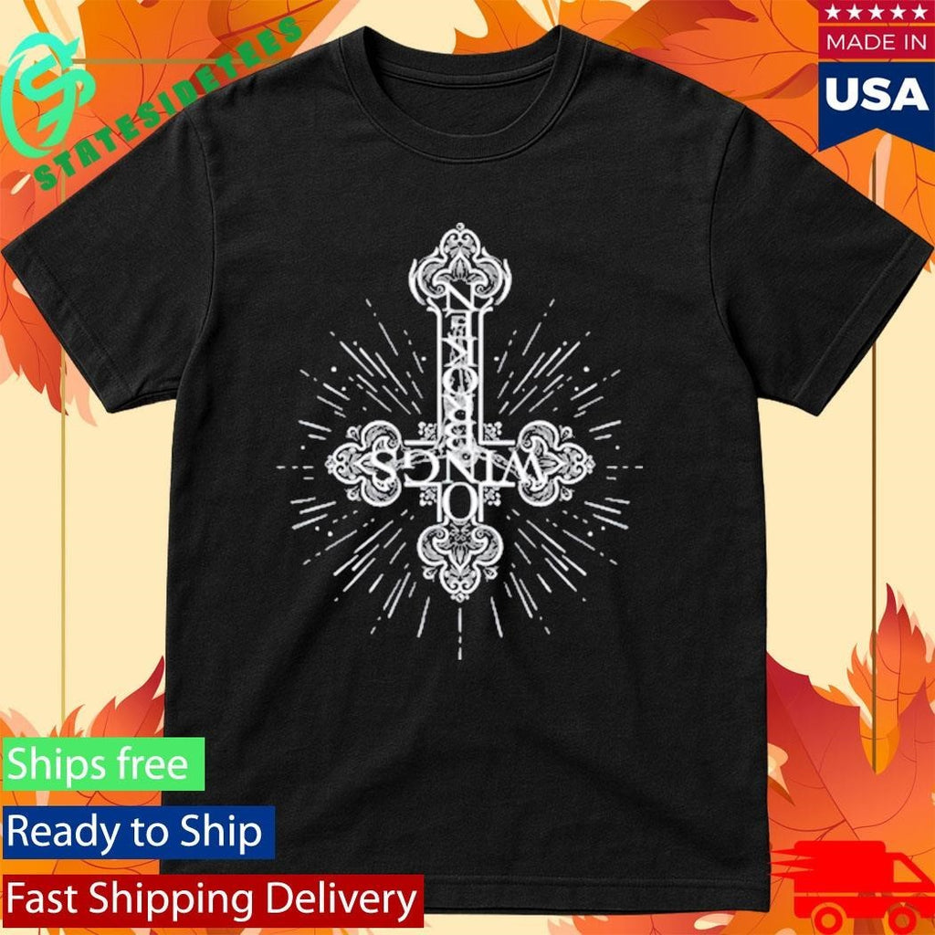 On Broken Wings Crucifix Shirt