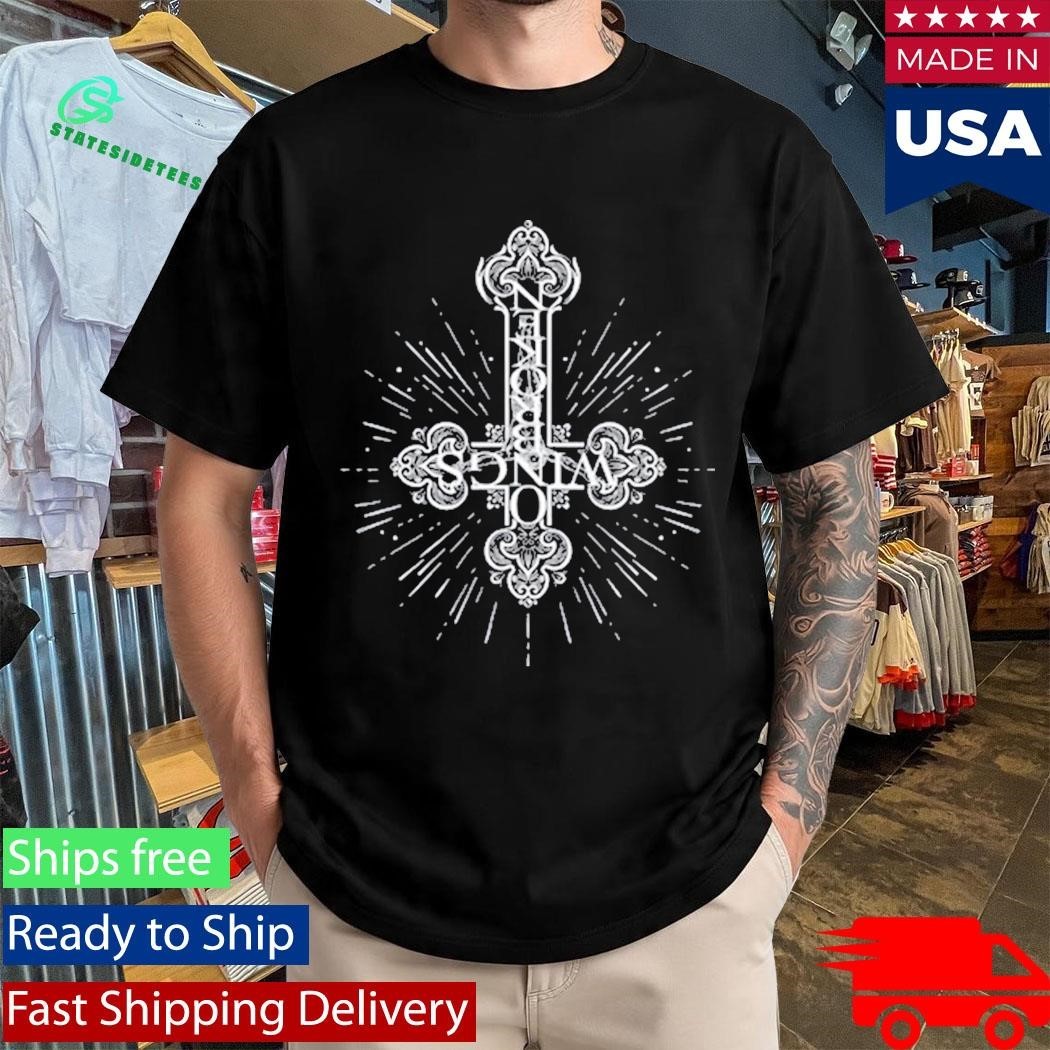 On Broken Wings Crucifix Shirt