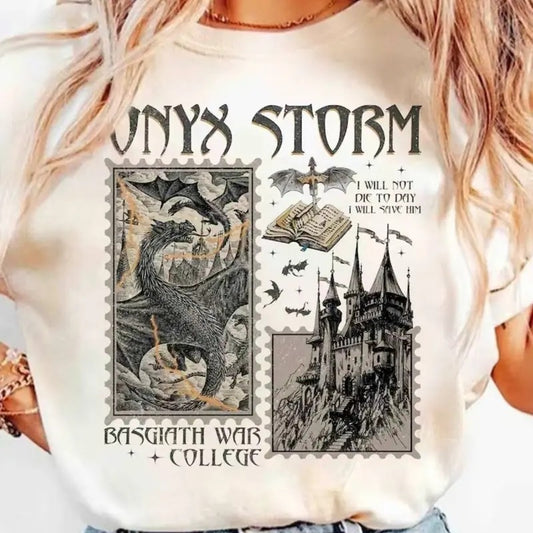 Onyx Storm Shirt, Dragon rider, Fourth Wingg, Basgiath War Collegee, I Will Save Him, Xaden Riorsonstyle{n002}2