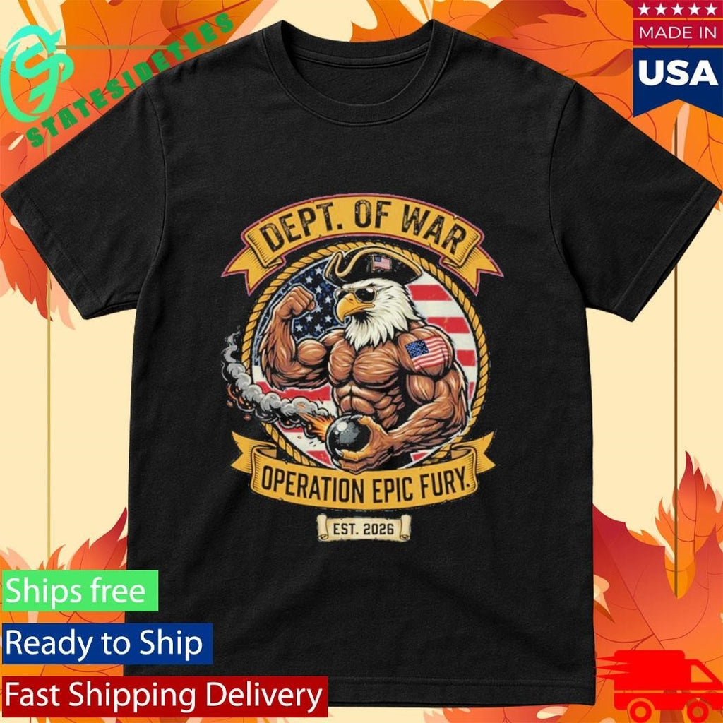 Operation Epic Fury Patriotic Eagle Muscle Graphic, Dept. of War Emblem Shirt