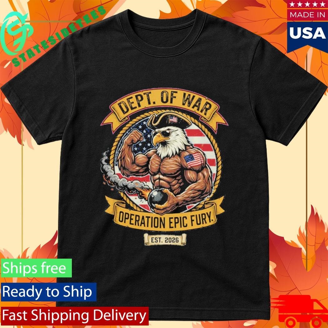 Operation Epic Fury Patriotic Eagle Muscle Graphic, Dept. of War Emblem Shirt