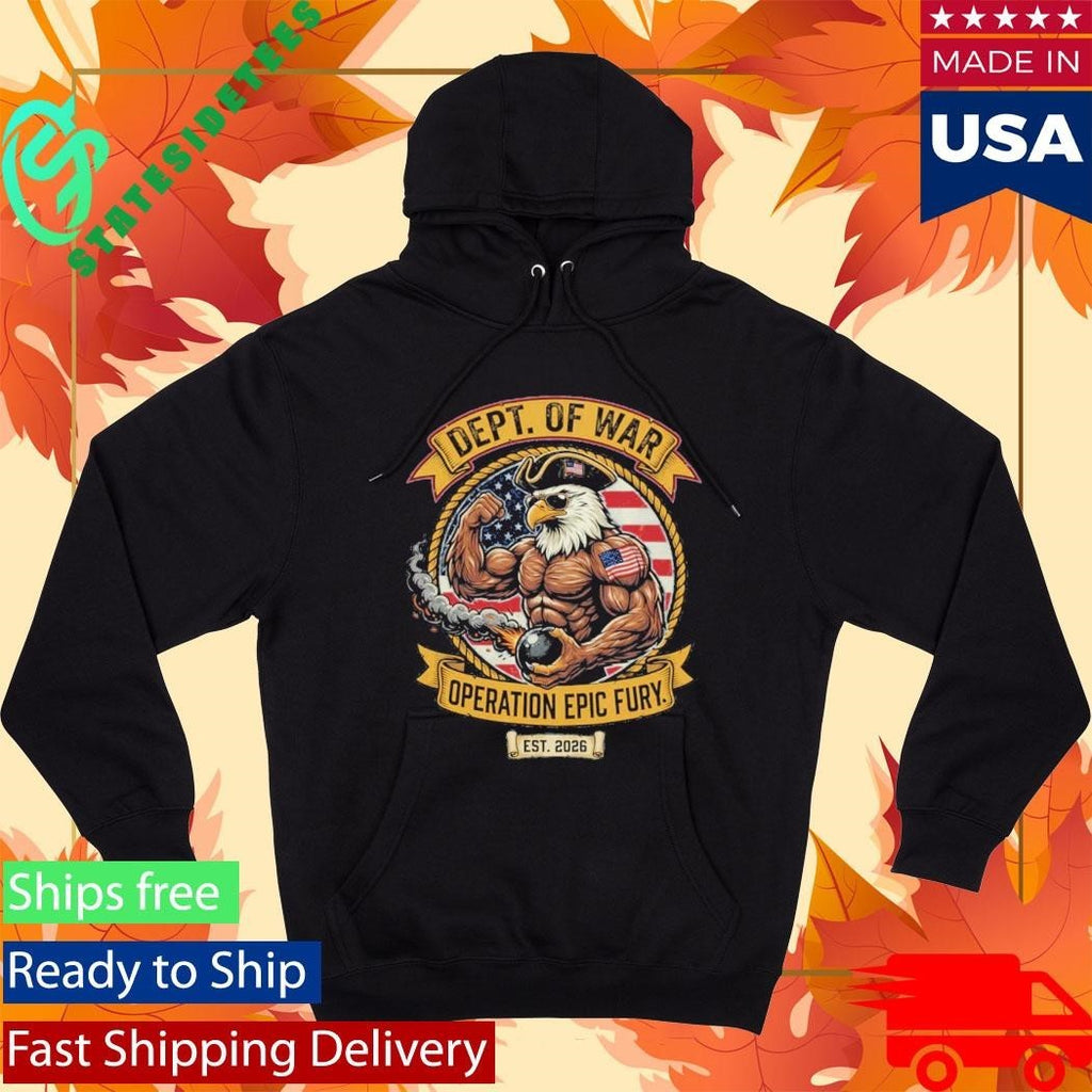 Operation Epic Fury Patriotic Eagle Muscle Graphic, Dept. of War Emblem Shirt