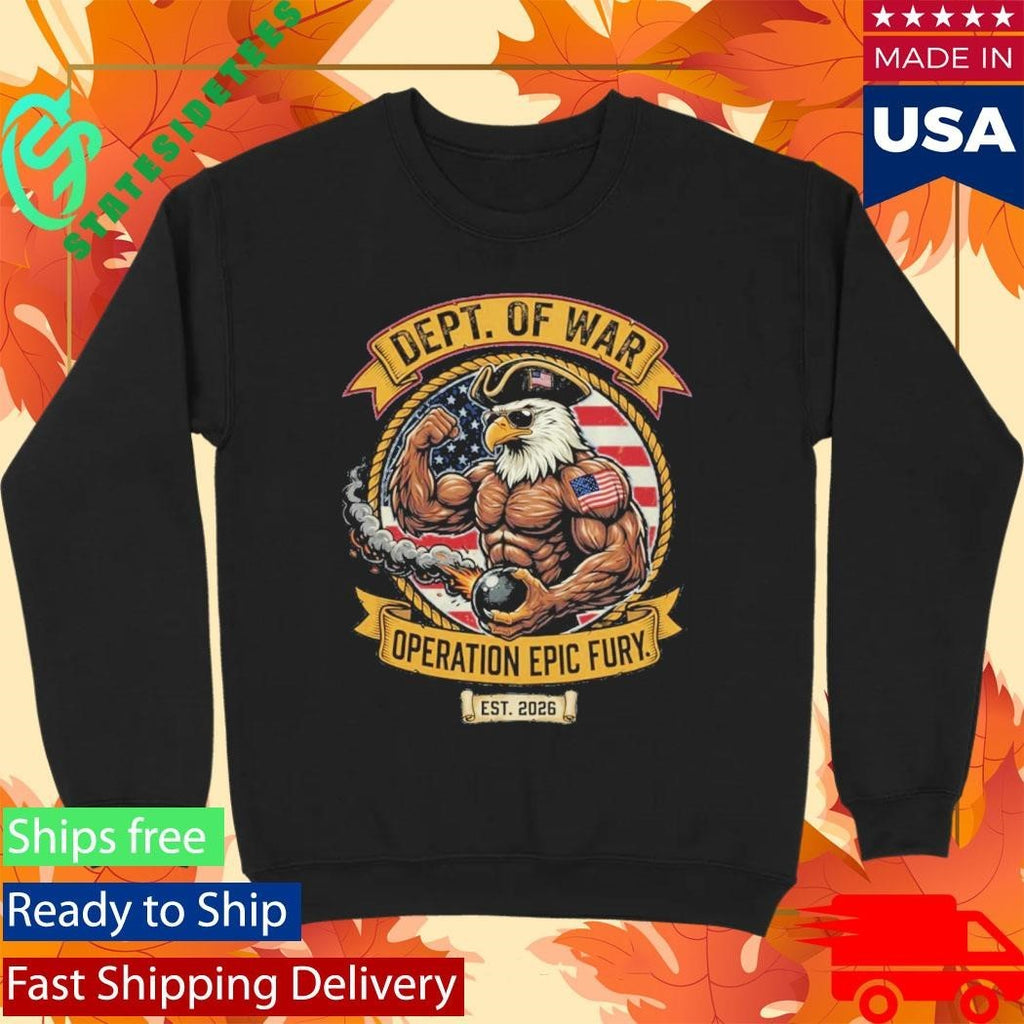 Operation Epic Fury Patriotic Eagle Muscle Graphic, Dept. of War Emblem Shirt