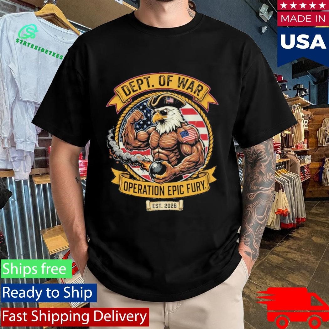 Operation Epic Fury Patriotic Eagle Muscle Graphic, Dept. of War Emblem Shirt