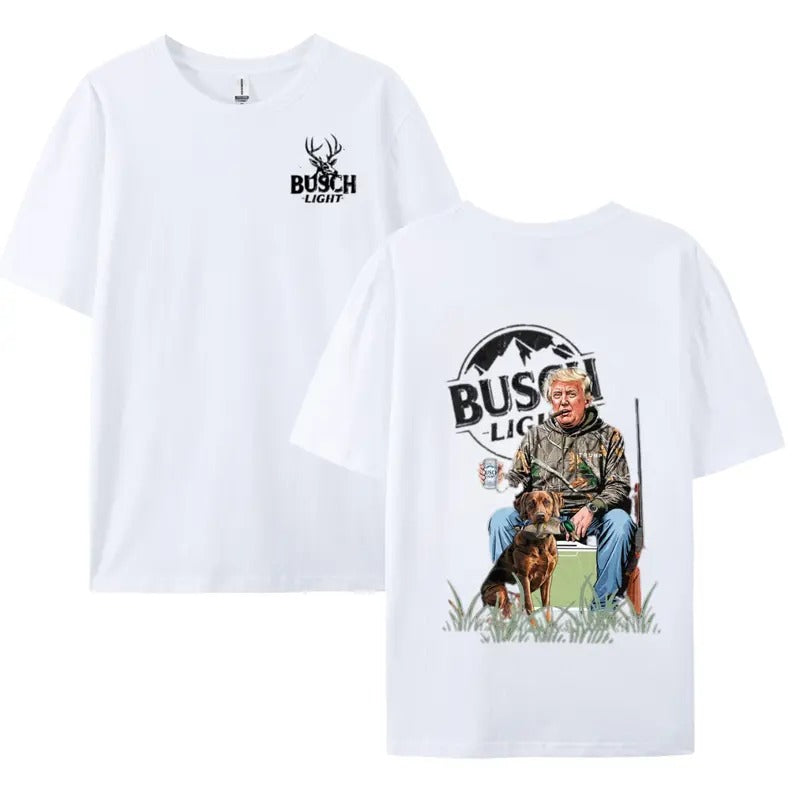 Original! Hunting Busch Light Digital Design T-shirt Menswear Top Cotton 2 Side Tee Sweatshirt Hoodie Streetwear Crewneck Classic Shortsleeve