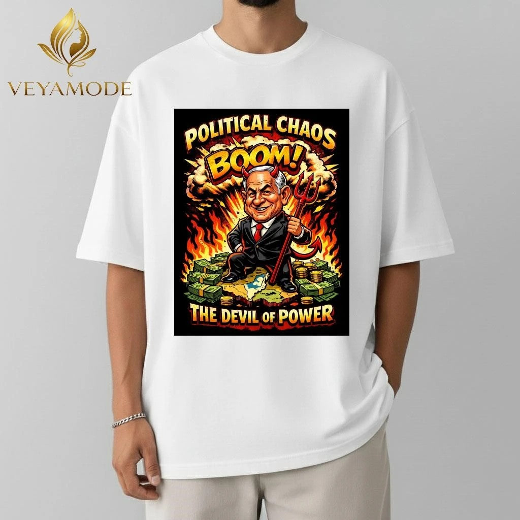 Original Benjamin Netanyahu Devil Political chaos boom money shirt