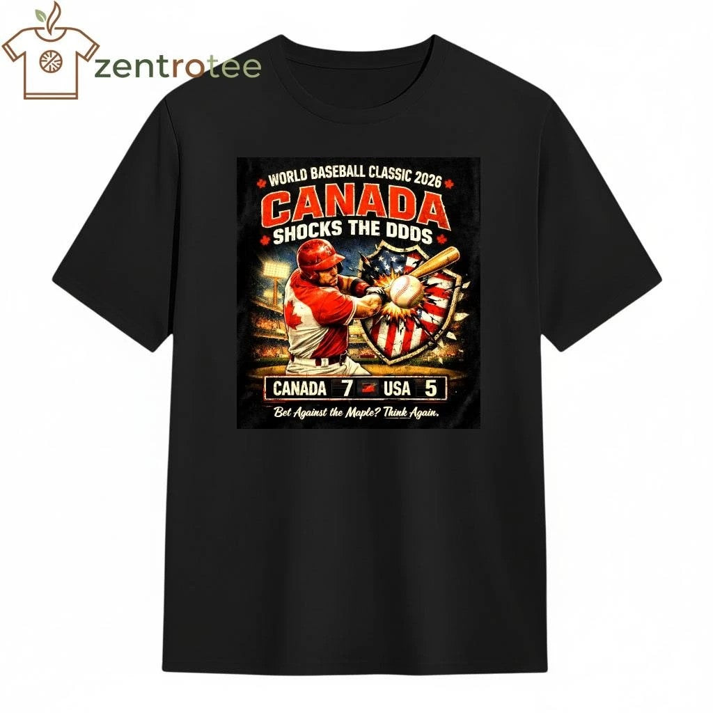 Original Canada Beats USA World Baseball Classic 2026 Maple Power Baseball Tee