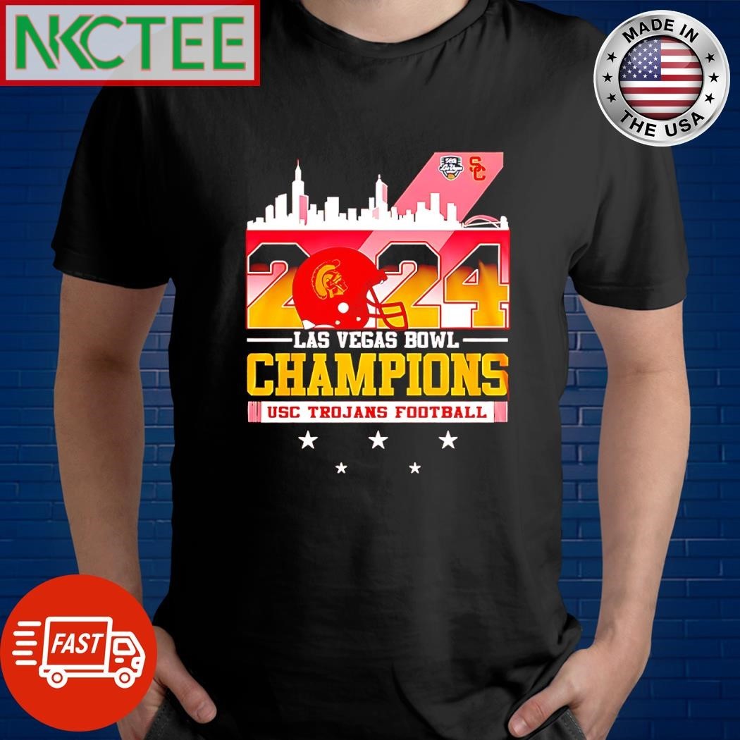 Original Las Vegas Bowl Champions USC Trojans Football 2024 city helmet shirt