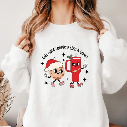 Out here looking like a snack, Sugar and Spice, Christmas Sweatshirt, Christmas , Christmas Gift, Santa Tee, Christmas,  Ugly Sweater. T-shirts, Crewnecks, Hoodies – Gifts Suitable for Anyone
