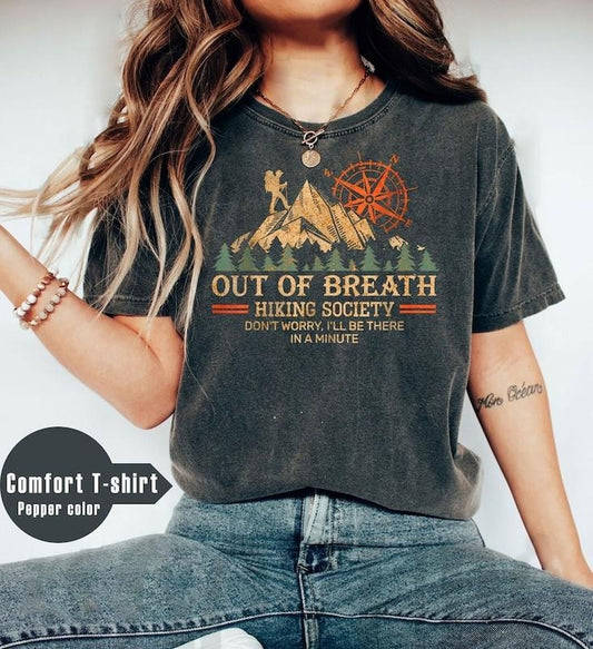 Out of breath hiking society shirt