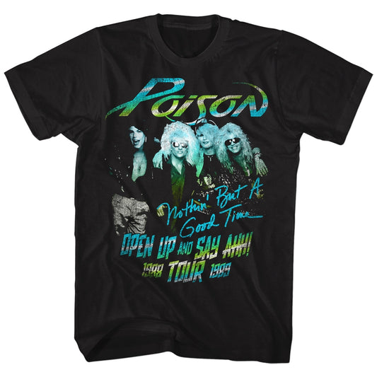 Poison Mens S/S T-Shirt - Tour Shirt - Solid Black