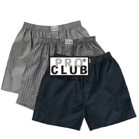 PROCLUB Men's 2 Pcs Classic Woven Boxers PRO CLUB Mixed Colors Comfort Boxer Trunk Short Trunks Casual Functional Underwear Hip Hop Harem