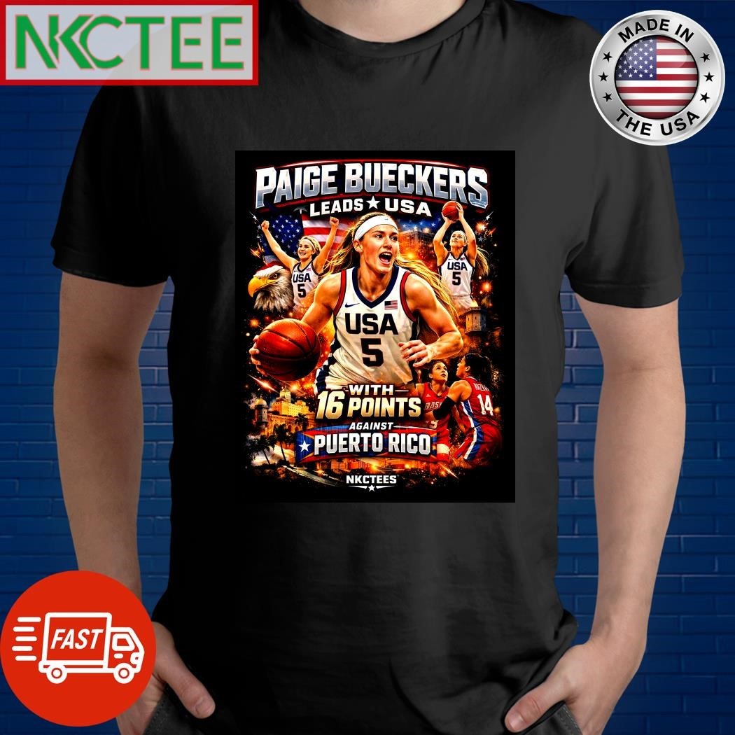 Paige Bueckers Leads USA With 16 Points Against Puerto Rico – Basketball Fan Graphic T-Shirt 2026