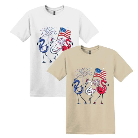 Patriotic Flamingo  T-shirt, American Flag Shirt, Flamerica Sweatshirt, American Flamingo Tee, Independence Day Hoodie, Fourth of July Shirtstyle{n002}2
