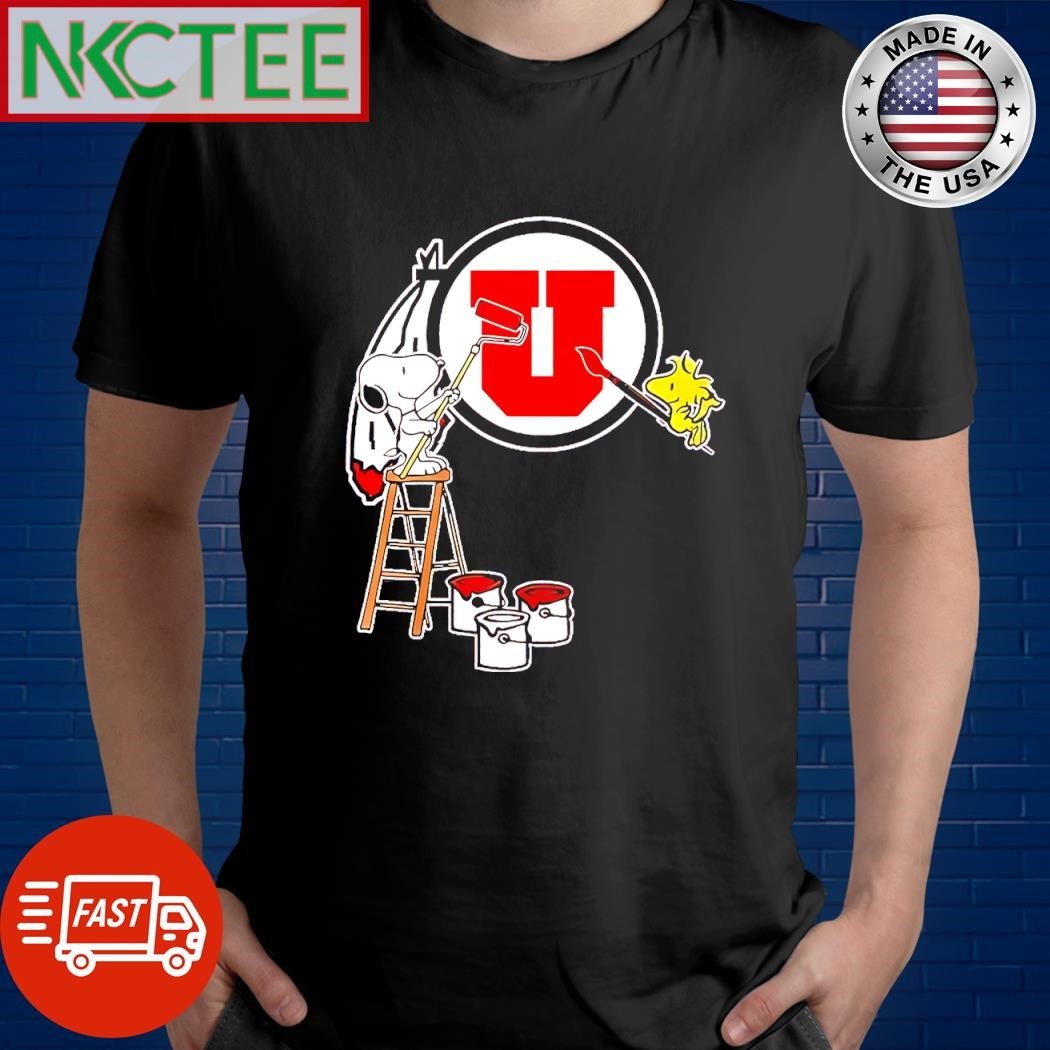 Peanuts Snoopy Woodstock painting Utah Utes logo shirt