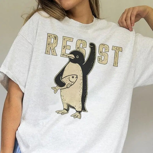 Penguins Against Tariffs Shirt, Subtle FDT Shirt, Resistance Tee Anti-MAGAA Shirt, Protest Shirt Heard Island Shirt