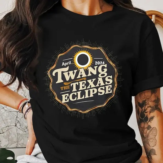 Premium  2024 Texas Eclipse T-Shirt, April Event Souvenir Tee, Retro Style Solar Eclipse Shirt, Twang The Texas Eclipse Collectible shirt