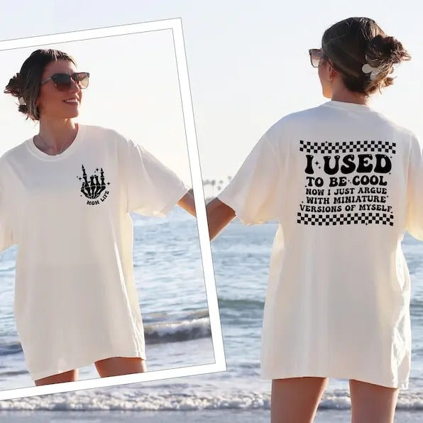 Premium  Cool Mom Shirt, Custom Mama T-Shirt, Funny Backside Mom Tee, Cool Moms Club Shirt