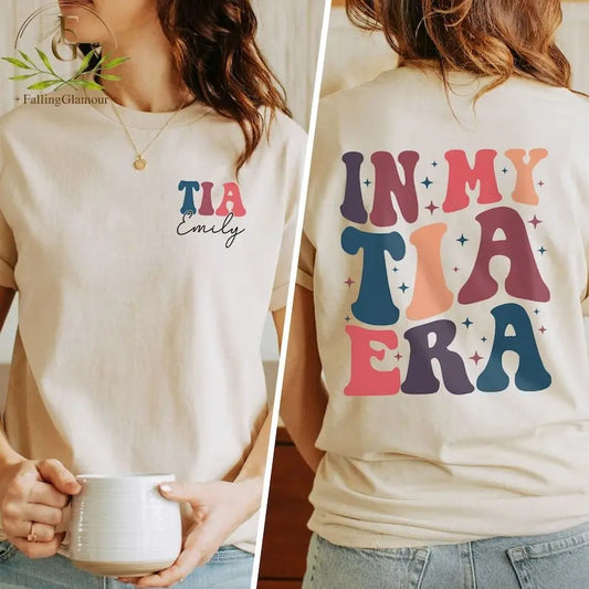 Premium  In My Tia Era Shirt, Auntie Sweatshirt, Aunt Tee, Tia Sweatshirt, New Tia Gift, Tia To Be Shirt, Baby Announcement, Promoted To Tia