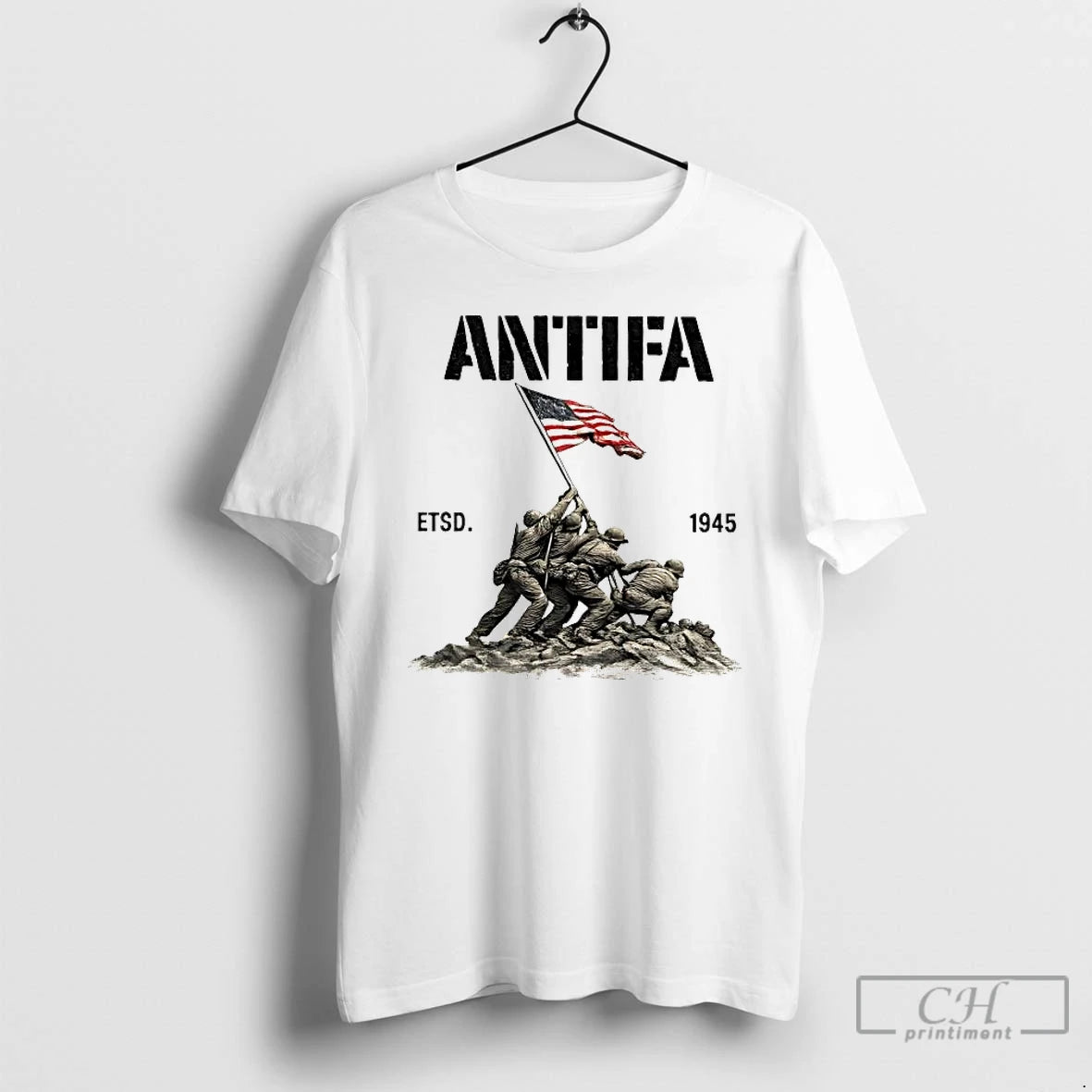 Premium American Flag Veterans Antifa Estd 1945 T-Shirts, Hoodie, Sweatshirt | VibeTeeNation.com