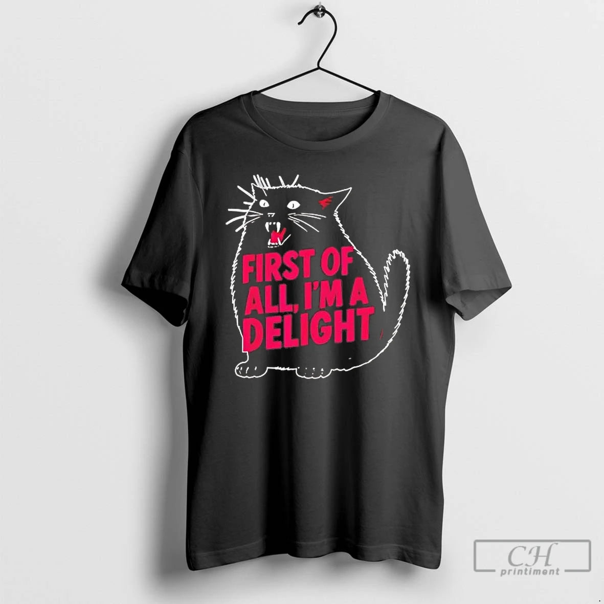 Premium Black Cat First Of All Im A Delight T-Shirts, Hoodie, Sweatshirt | VibeTeeNation.com