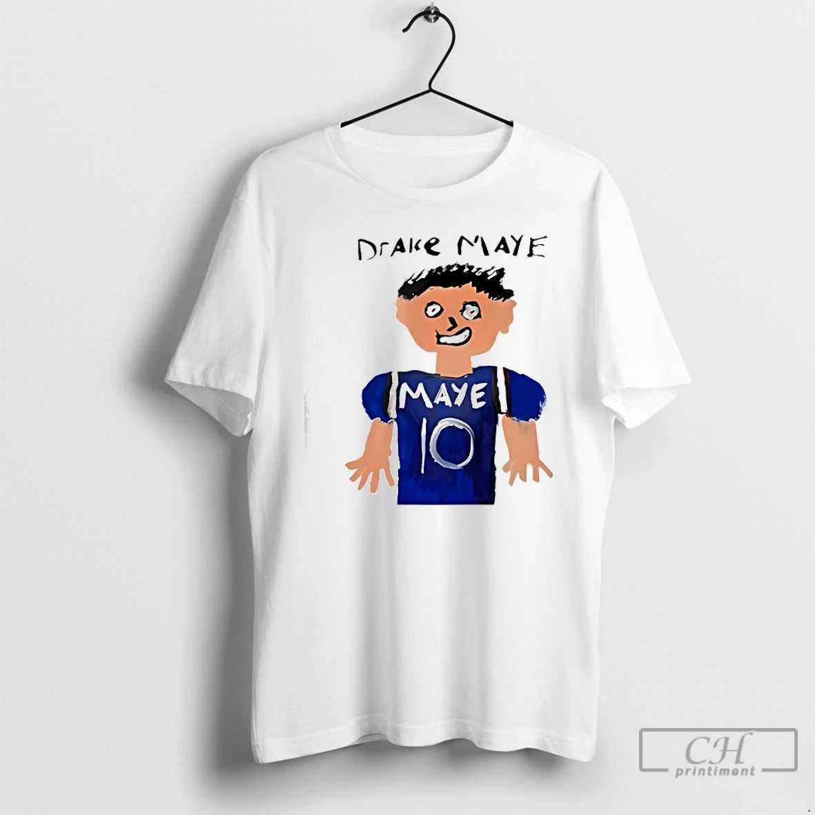 Premium Drake Maye Painting White T-Shirts, Hoodie, Sweatshirt | VibeTeeNation.com
