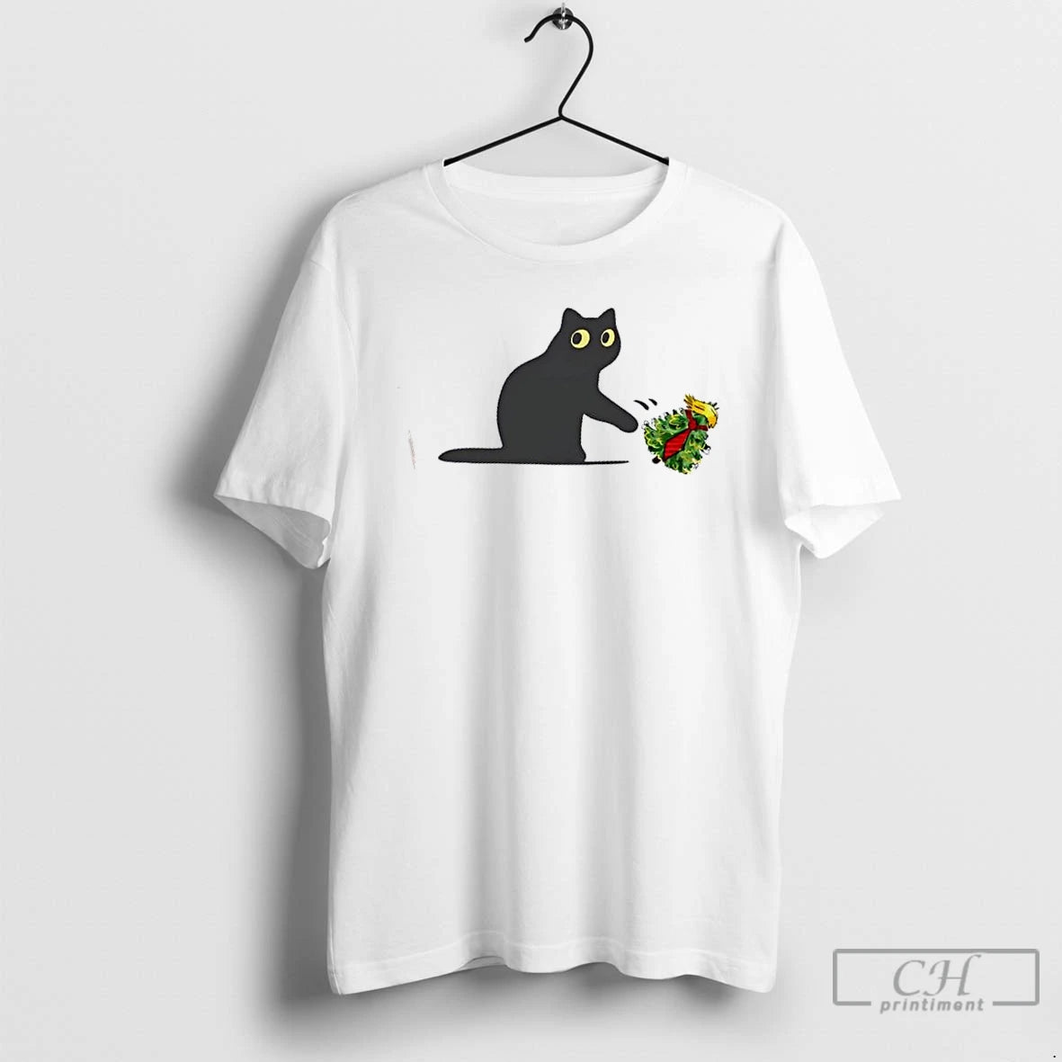 Premium Fdt Black Cat Christmas Tree Trump Hair T-Shirts, Hoodie, Sweatshirt | VibeTeeNation.com