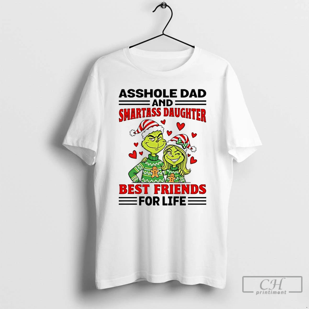 Premium Grinch Asshole Dad Smartass Daughter And Best Friends For Life Christmas T Shirts Sweater Hoodie, Sweatshirt