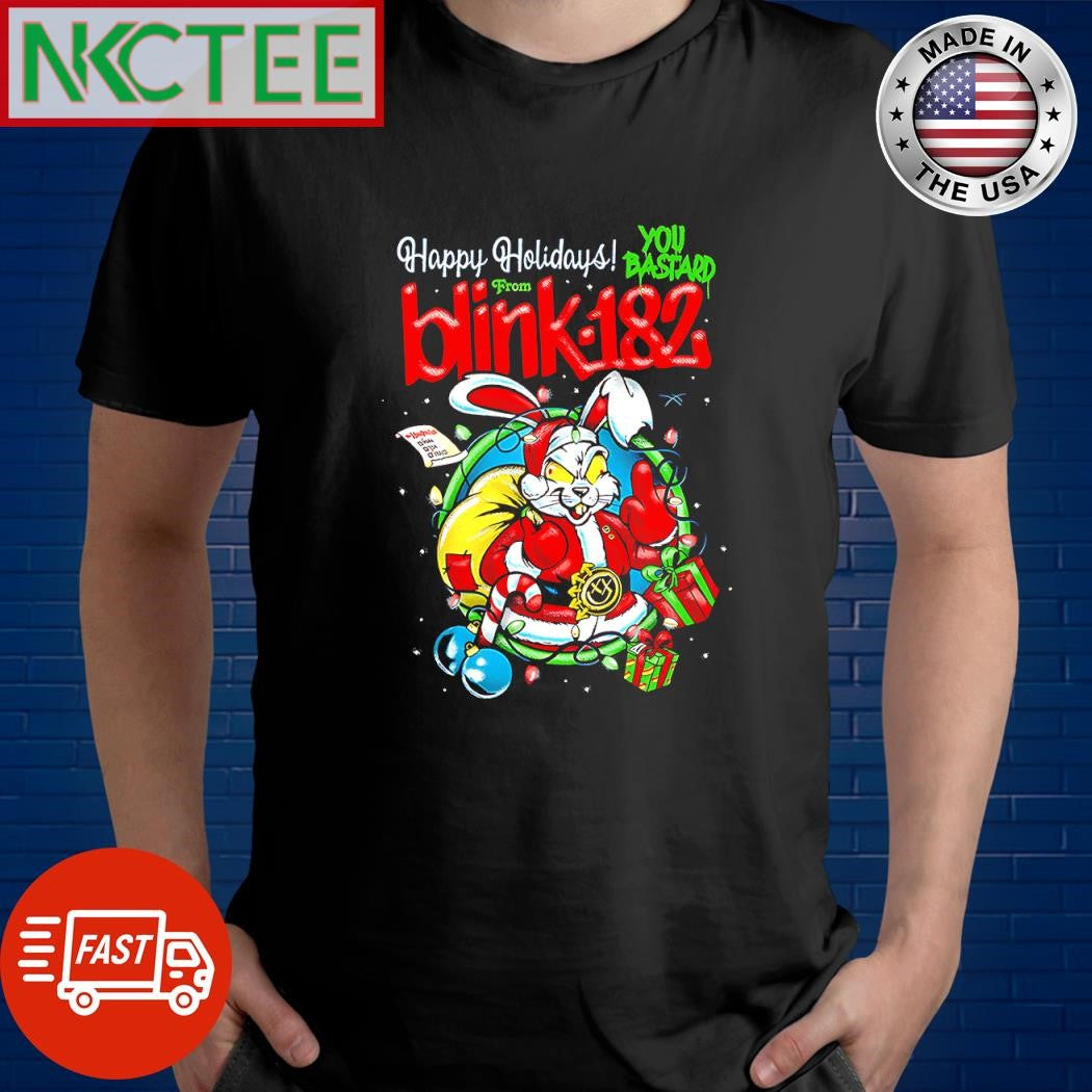 Premium Happy Holiday you Blink-182 Christmas Bunny Santa shirt