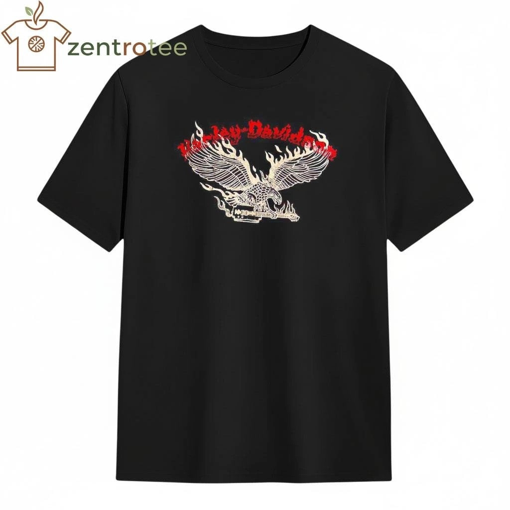 Premium Machine Gun Kelly Harley Davidson X Mgk Lost Americana Merch Flame Eagle With Guitar tee