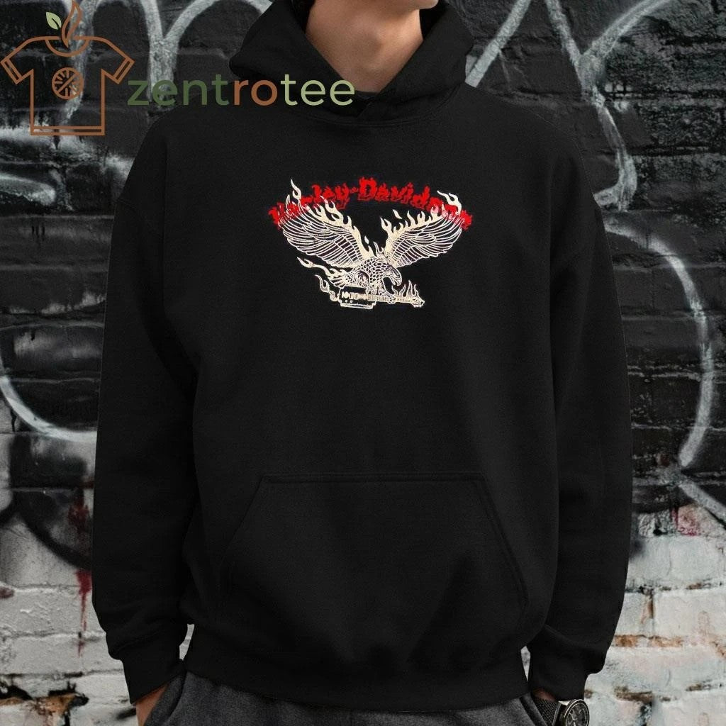 Premium Machine Gun Kelly Harley Davidson X Mgk Lost Americana Merch Flame Eagle With Guitar tee