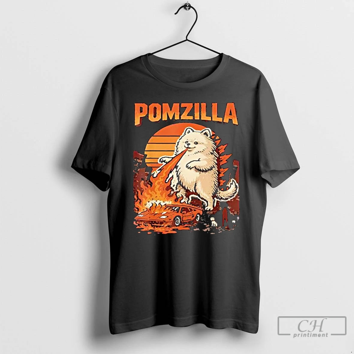 Premium Pomzilla Pomeranian Godzill Dog Monster Pom Dog Lover T-Shirts, Hoodie, Sweatshirt | VibeTeeNation.com