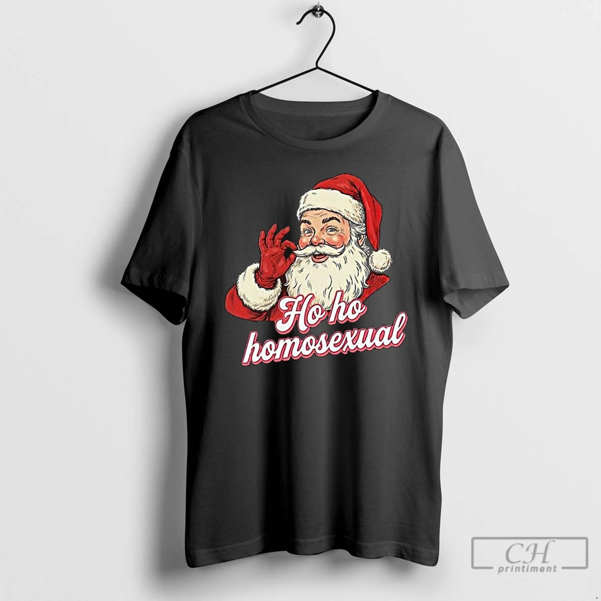 Premium Santa Claus Ho Ho Homosexual Merry Christmas T-Shirts, Hoodie, Sweatshirt | VibeTeeNation.com