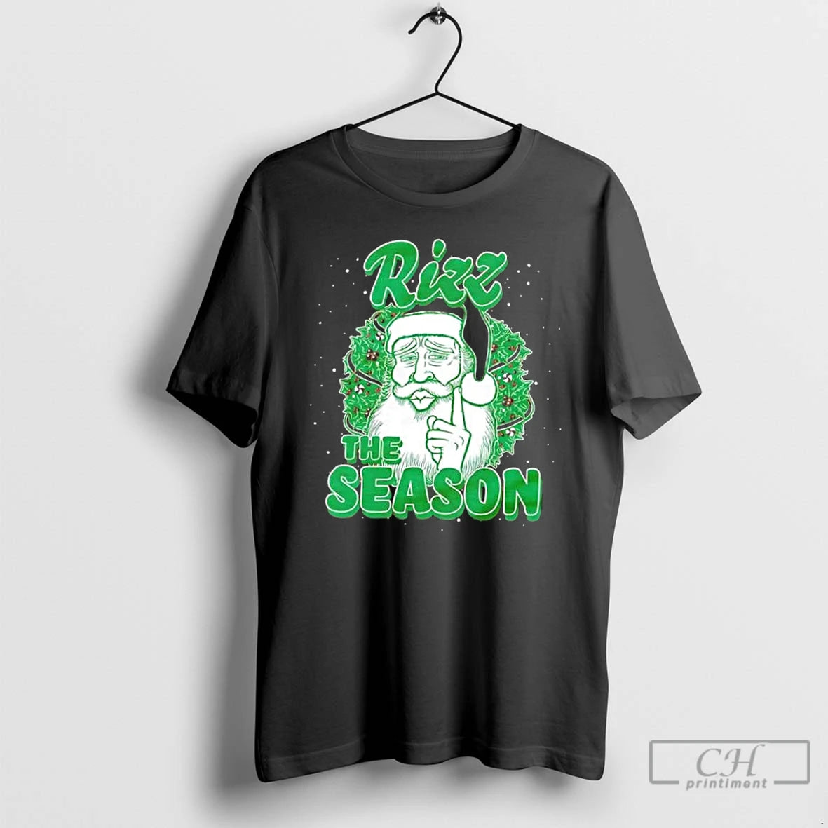 Premium Santa Claus Rizz The Season Merry Christmas T-Shirts, Hoodie, Sweatshirt | VibeTeeNation.com