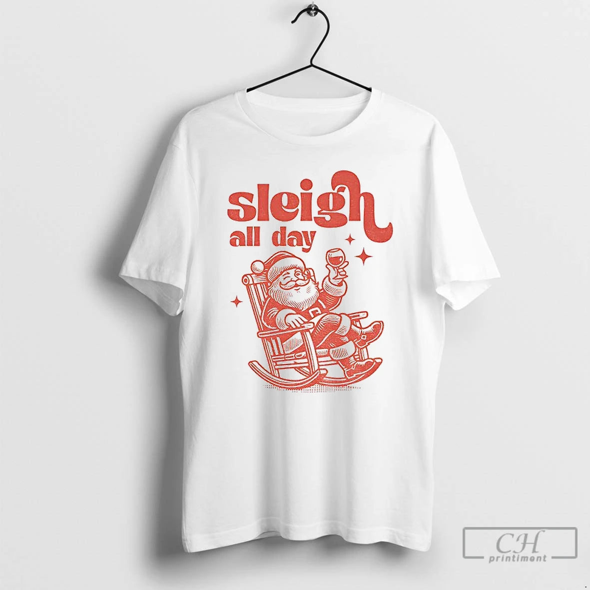 Premium Santa Claus Sleigh All Day Alcohol Merry Xmas T-Shirts, Hoodie, Sweatshirt | VibeTeeNation.com